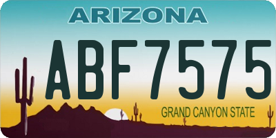 AZ license plate ABF7575