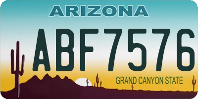 AZ license plate ABF7576