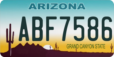 AZ license plate ABF7586