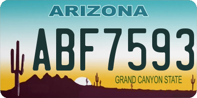 AZ license plate ABF7593