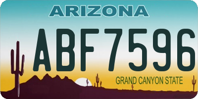 AZ license plate ABF7596