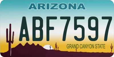 AZ license plate ABF7597