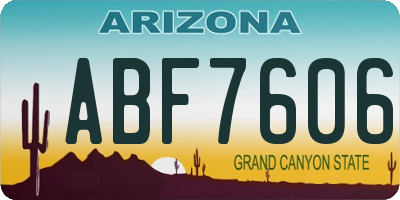 AZ license plate ABF7606