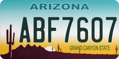 AZ license plate ABF7607