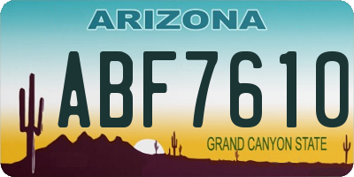AZ license plate ABF7610