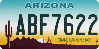 AZ license plate ABF7622