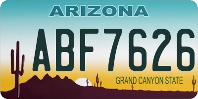 AZ license plate ABF7626