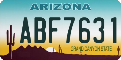 AZ license plate ABF7631
