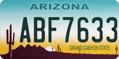 AZ license plate ABF7633