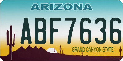 AZ license plate ABF7636