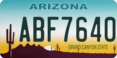 AZ license plate ABF7640