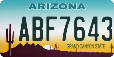 AZ license plate ABF7643