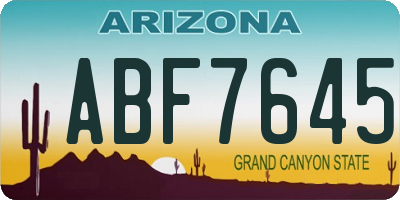 AZ license plate ABF7645