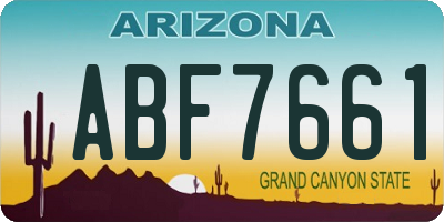 AZ license plate ABF7661