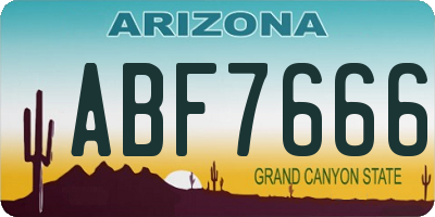 AZ license plate ABF7666