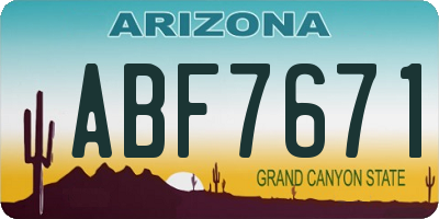 AZ license plate ABF7671