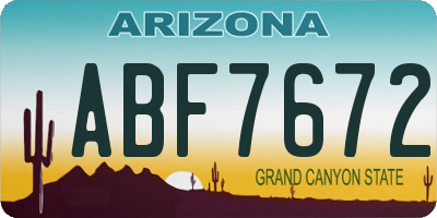 AZ license plate ABF7672