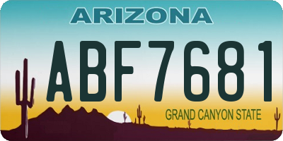 AZ license plate ABF7681