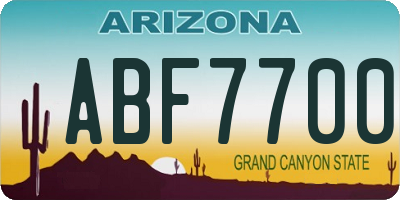 AZ license plate ABF7700