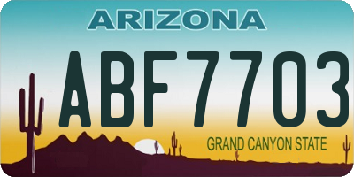 AZ license plate ABF7703