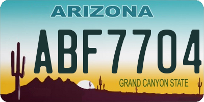 AZ license plate ABF7704
