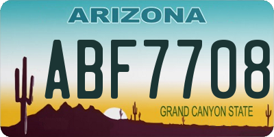 AZ license plate ABF7708