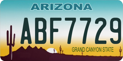 AZ license plate ABF7729