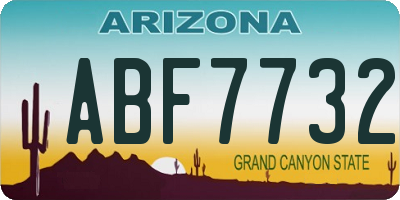 AZ license plate ABF7732