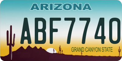 AZ license plate ABF7740