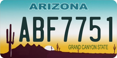 AZ license plate ABF7751