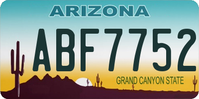 AZ license plate ABF7752