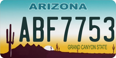 AZ license plate ABF7753