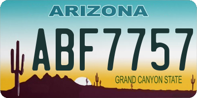 AZ license plate ABF7757