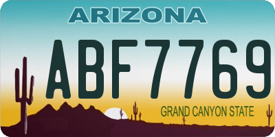 AZ license plate ABF7769