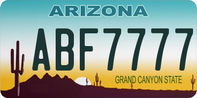 AZ license plate ABF7777
