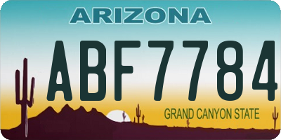 AZ license plate ABF7784