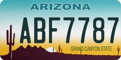 AZ license plate ABF7787