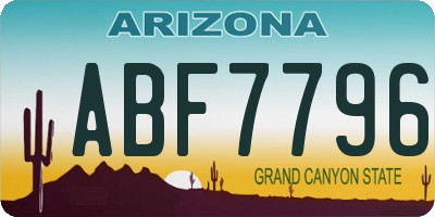 AZ license plate ABF7796