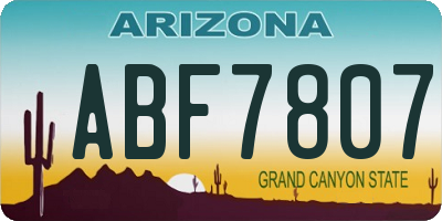 AZ license plate ABF7807