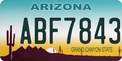 AZ license plate ABF7843