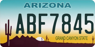AZ license plate ABF7845