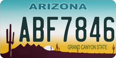 AZ license plate ABF7846