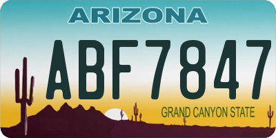 AZ license plate ABF7847