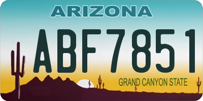 AZ license plate ABF7851