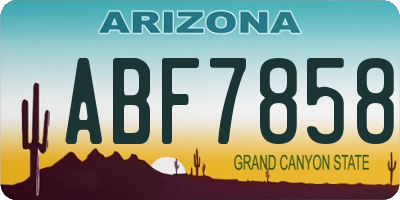 AZ license plate ABF7858