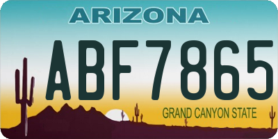 AZ license plate ABF7865