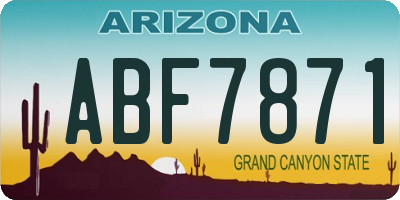 AZ license plate ABF7871
