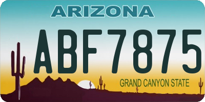 AZ license plate ABF7875