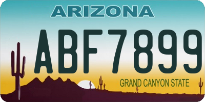 AZ license plate ABF7899