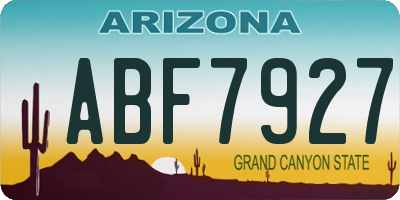 AZ license plate ABF7927